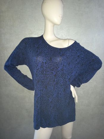 pull léopard bleu et noir in extenso taille 46