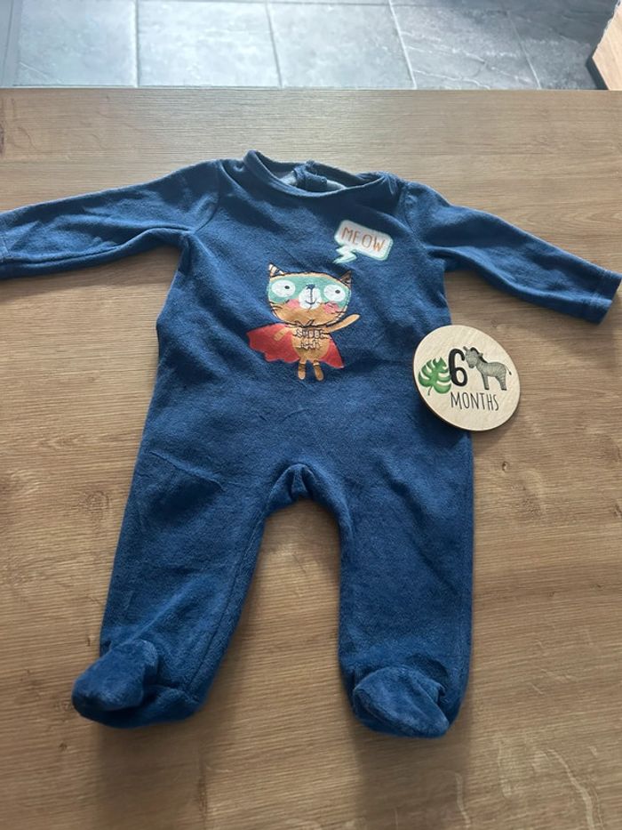 Pyjama bleu chat