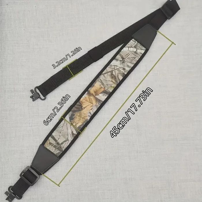 Sangle a bandouliere noir fusil carabine de chasse rembouree amovible avec 2 points fixation - photo numéro 7