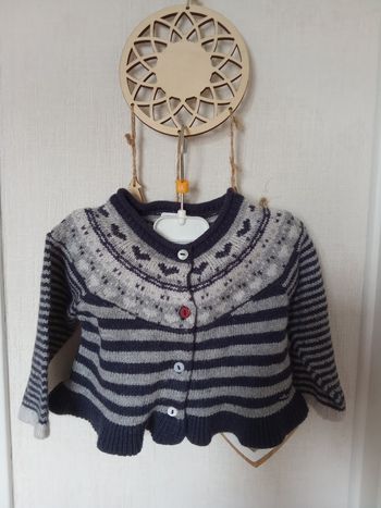 Gilet mi saison été marque absorba 9 mois, marine, rayé blanc