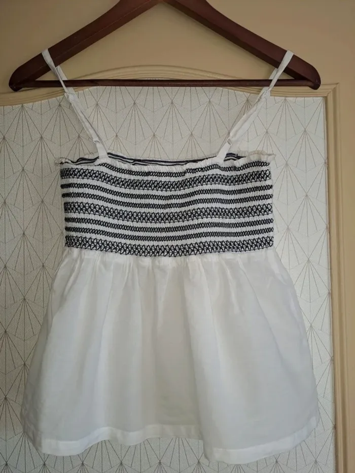 Débardeur femme Jennyfer bleu et blanc tbe comme neuf S