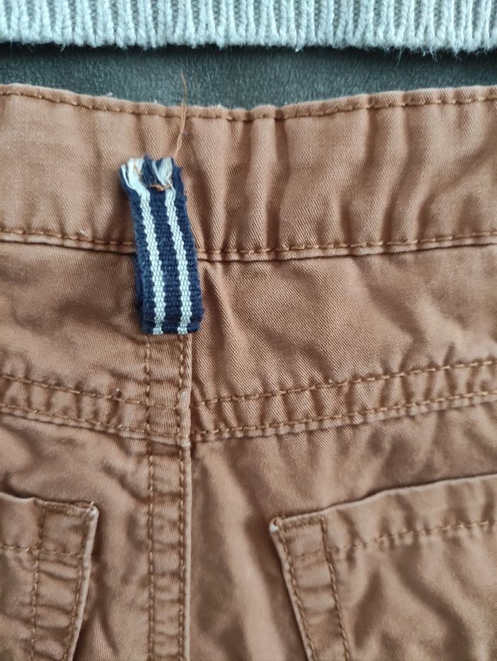 Ensemble deux pièces garçon 9 mois pull gris à rayures et pantalon marron - photo numéro 3