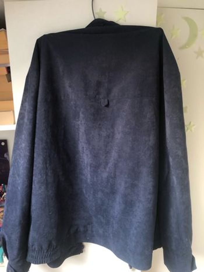 Veste bleue effet daim aeroskin