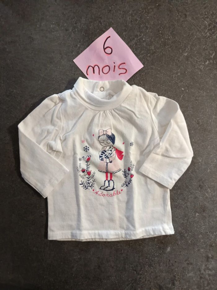 Tshirt col roulé "adorable" 6 mois