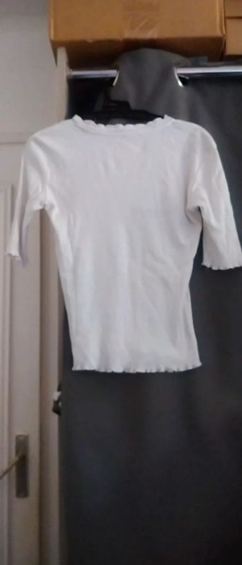 Haut maille côtelée blanc femme xs je