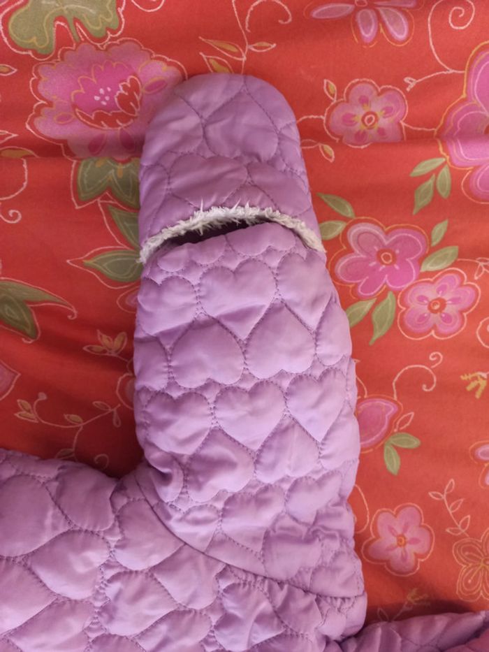 Combi Pilote bébé fille 3 mois a 6 mois mauve - photo numéro 3