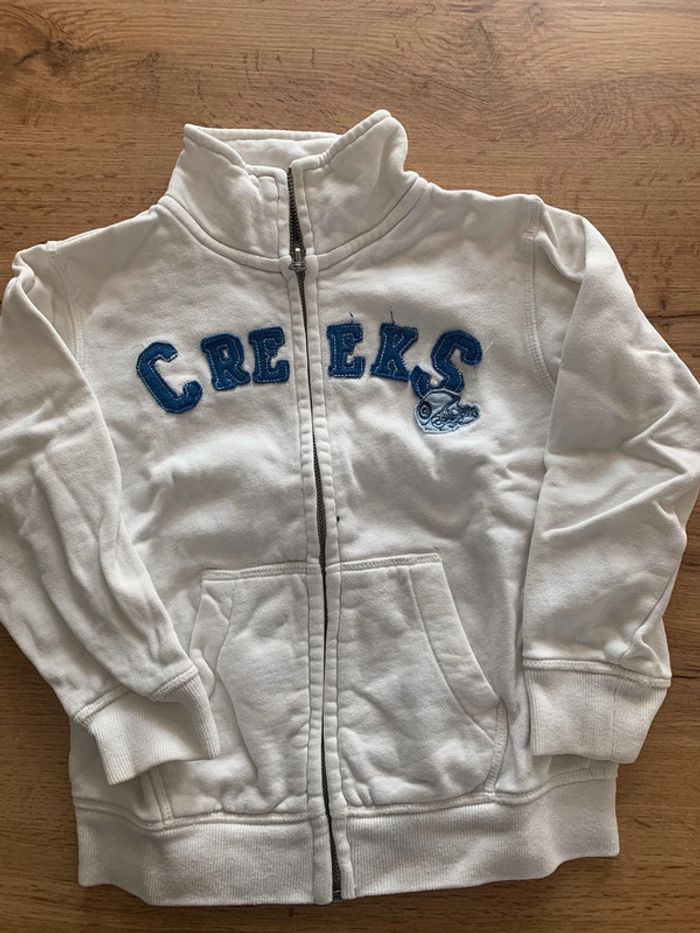 Veste molletonnée blanche Creeks garçon 4 ans
