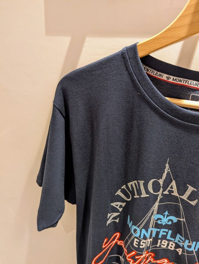T-shirt bleu marine Nautical made Taille XXL (taille petit) - photo numéro 3