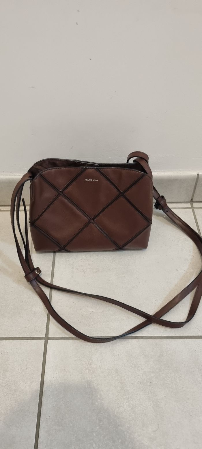 Sac à main bandoulière marron marella