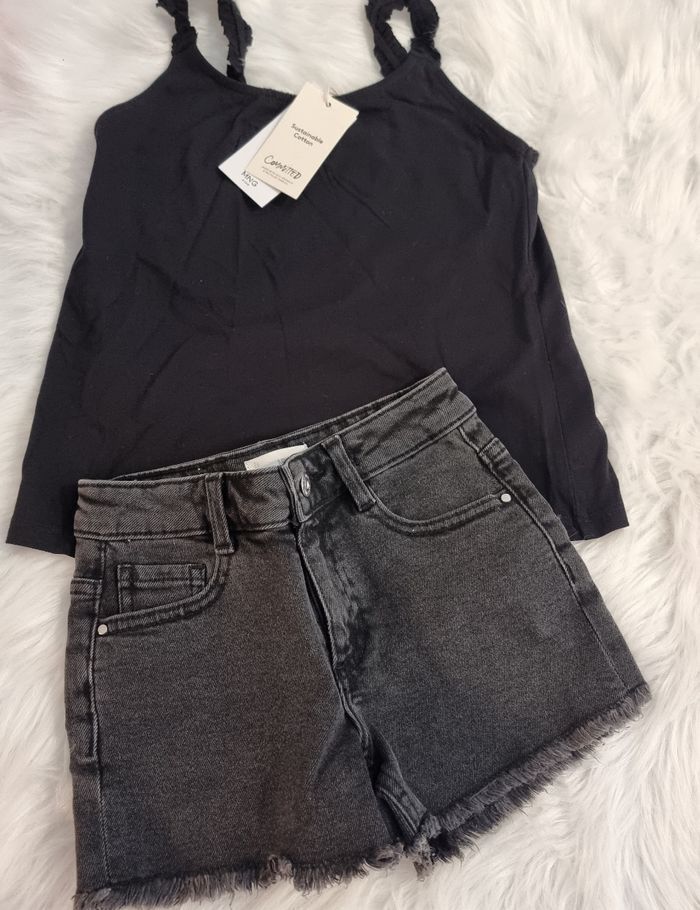 Neuf ⚘️⚘️😍🤩ensemble debardeur et short en jeans 9 ans fille😍🤩🩷🩷🩷 - photo numéro 3