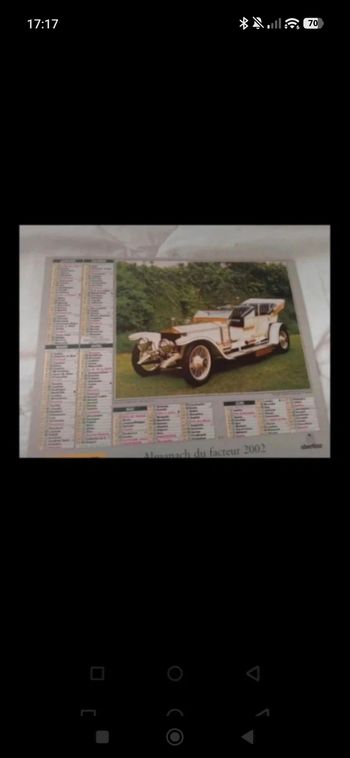 Ancien calendrier postal 