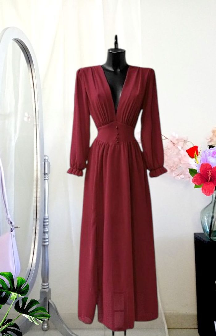 Robe longue bordeaux