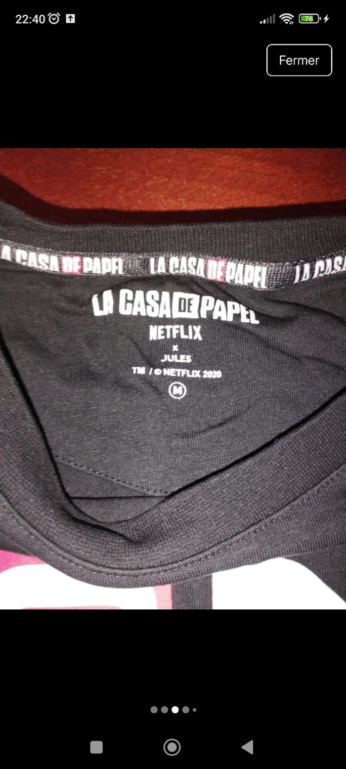 t-shirt noir neuf la Casa de papel - photo numéro 2