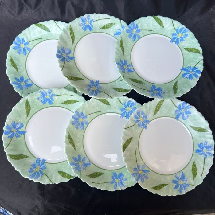 6 assiettes à dessert bleuet vintage Arcopal Gipsy - photo numéro 4