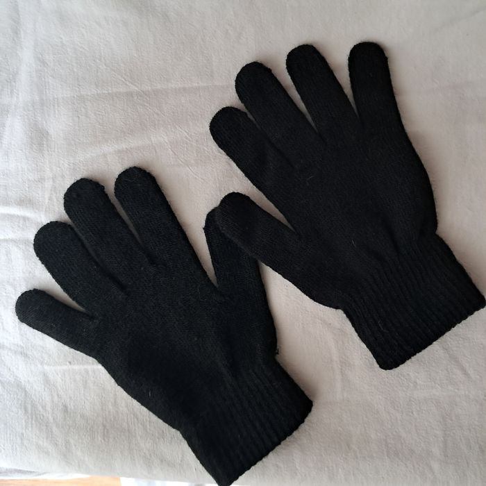 Gants noirs acrylique Taille unique Neufs