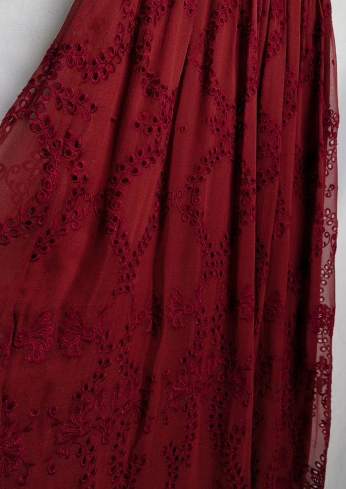 Robe rouge en broderie anglaise et dentelle• Red eyelet lace dress Zimmermann Taille 34 - photo numéro 7