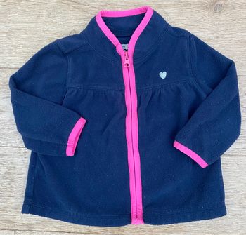 Polaire pull chaud zip fermeture éclair bleu fille 18 mois Oshkosh