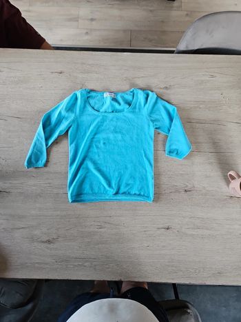 Pull bleu clair à manches 3/4, Zara, taille M