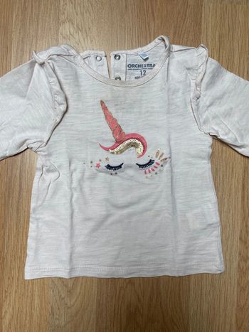 Tee shirt manches longues licorne