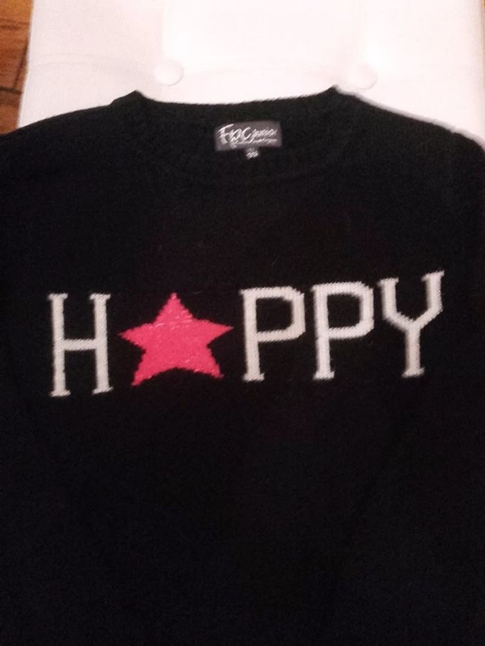 Pull à message 'happy' - photo numéro 3