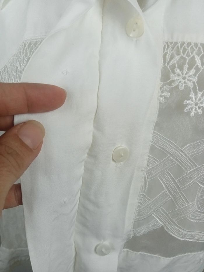 Chemise vintage blanche - white shirt - weiße Bluse - camisa blanca - witte blouse - photo numéro 3