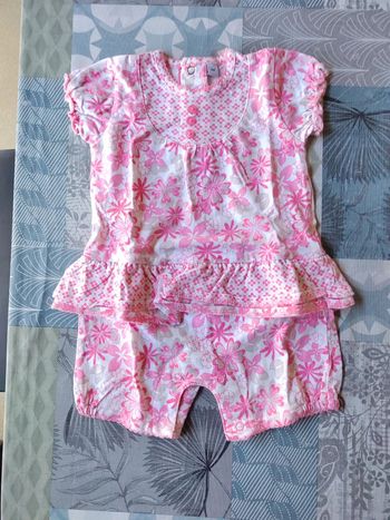 Combi-short fille Plus 3 mois