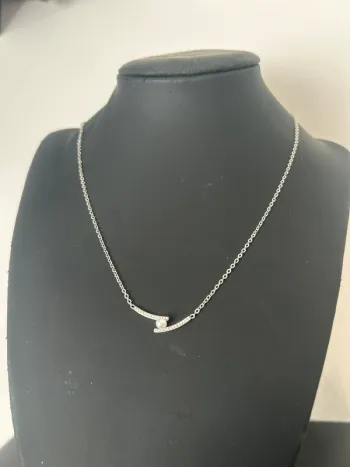 Collier perle strass acier inoxydable