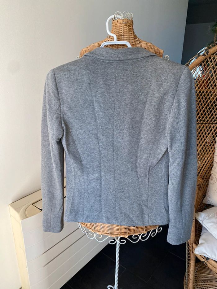 Blazer Bershka Premium Outwear gris taille S 36 - photo numéro 4