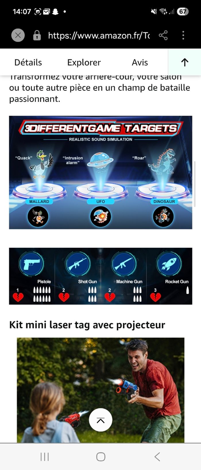 Pistolet laser avec projecteur - photo numéro 5