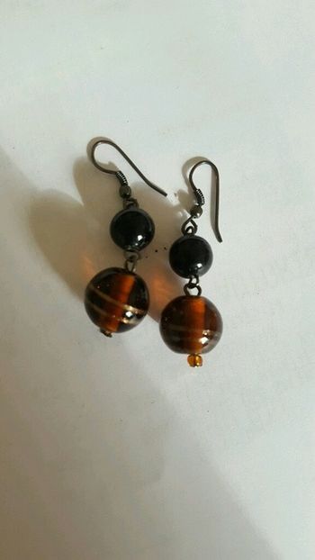 Boucles d'oreilles marron