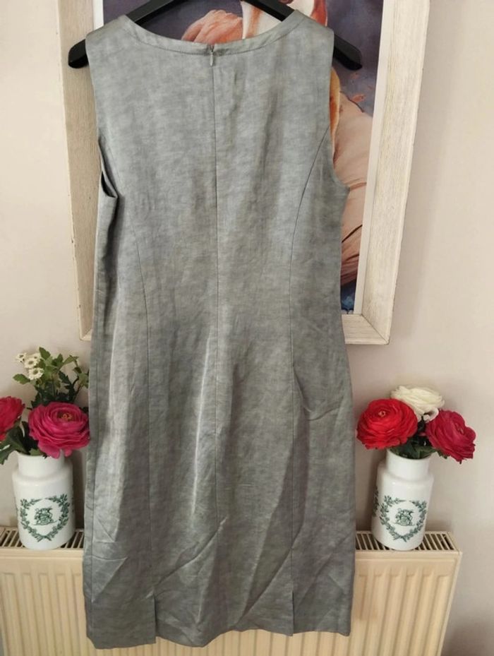 🌹 Ensemble Veste & Robe Gris Irisé Lin Antonelle T38/40🌹 - photo numéro 17