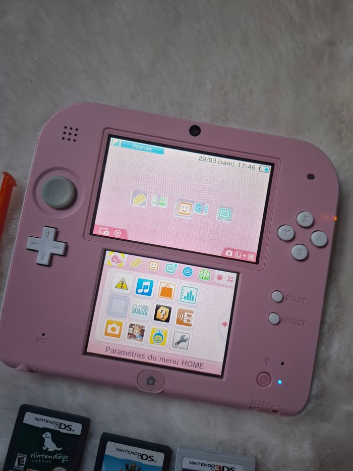 Nintendo 2ds rose + 6 jeux - photo numéro 3