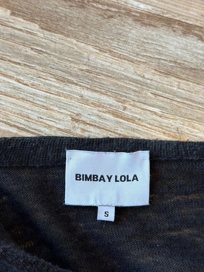 Blouse cache-cœur façon boléro en maille noire, taille S - Bimba y Lola - photo numéro 6
