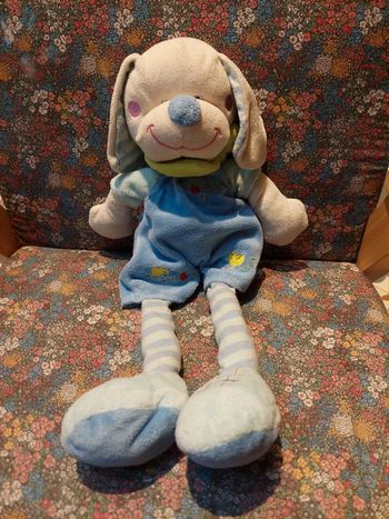 #4 Doudou peluche chien bleu Mots d'enfants