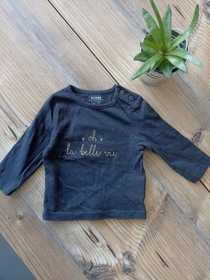 T-shirt fille manches longues 1 mois