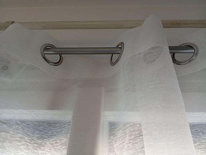 Rideau/ Voilage blanc. Voile Curtain - photo numéro 5