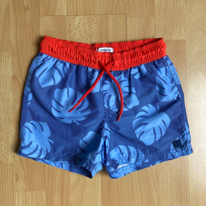 Short de bain garçon Okaïdi – Feuilles bleues – 6 ans (116 cm) - photo numéro 1