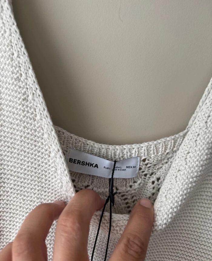 👗Robe en maille beige été  - bershka - taille L - neuf avec étiquette - photo numéro 8