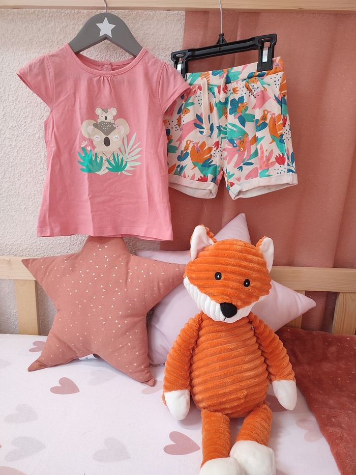 Ensemble Tee shirt + Short - Motif  Koala - 24 mois - Proche du neuf -  Mots d'enfants