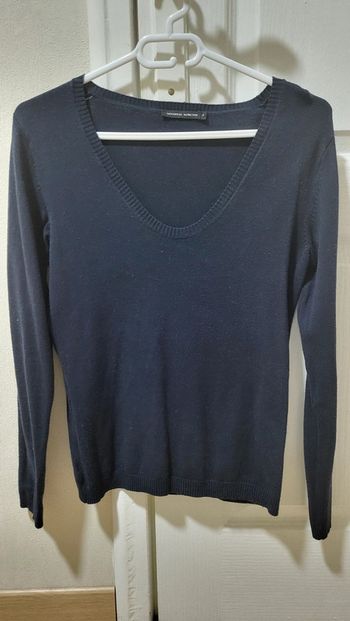 Haut col en v bleu marine foncé taille M