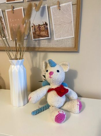 Peluche crochet licorne