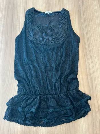 Tee shirt long / tunique noir taille M
