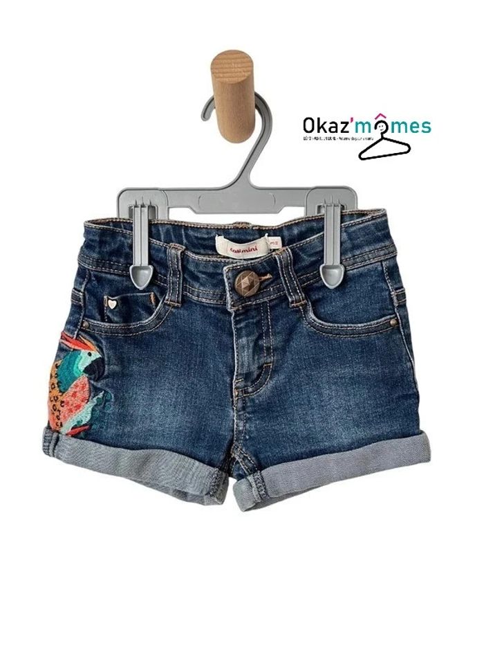 Short en jean bleu denim (perroquet) - Catimini fille 3 ans (98cm)