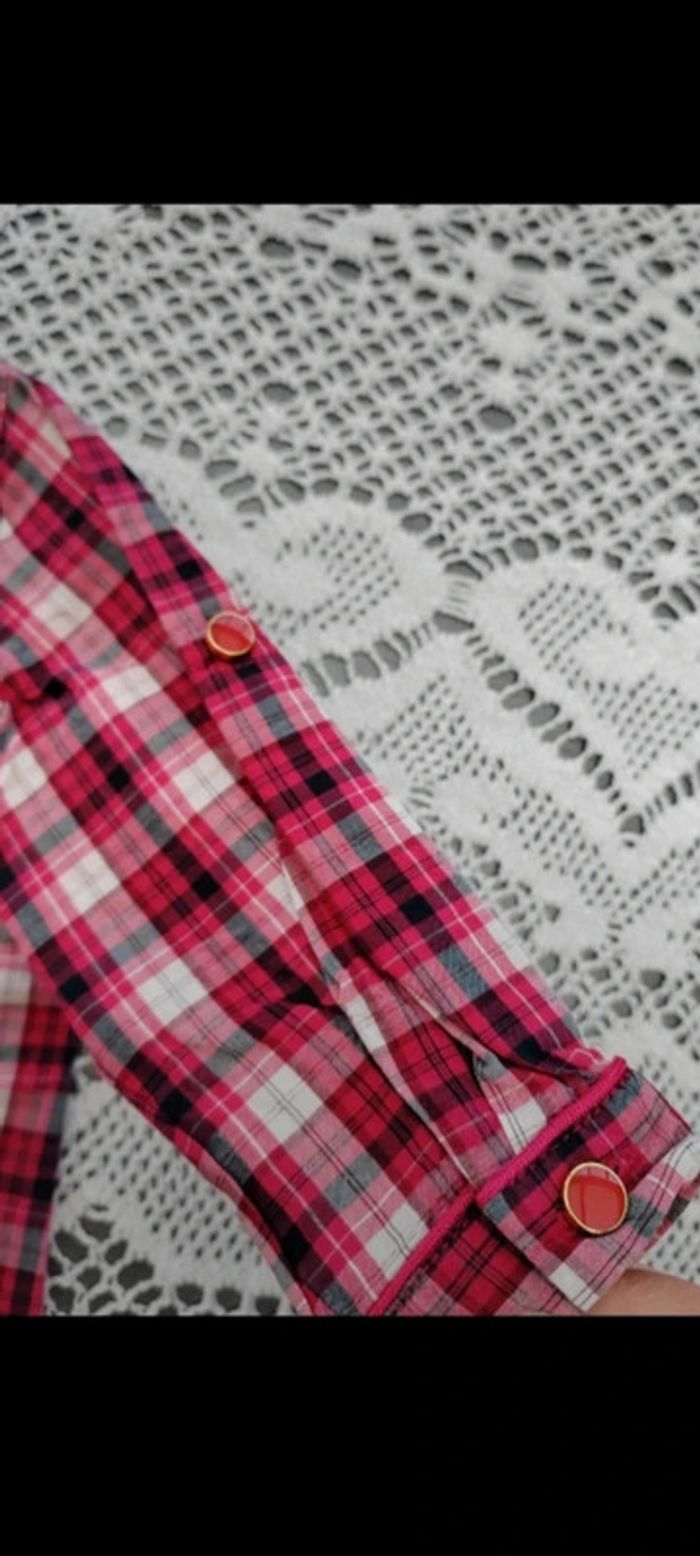 🩷Robe tunique rouge à carreaux 6 mois Tape à l'œil - photo numéro 4