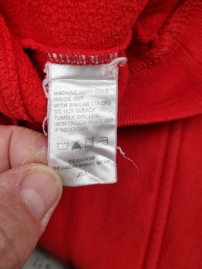 Pull à capuche Nike – Rouge – Taille L Femmes (mesures en photos) - photo numéro 9