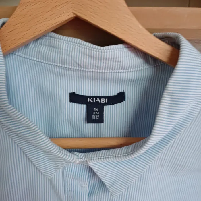 Chemise bleu à rayures kiabi femme taille taille 42 /44 - photo numéro 4