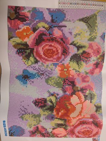 Toile Diamond painting fleurs et rose