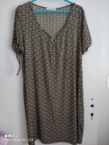 Robe vintage jaune et noire Christine Laure