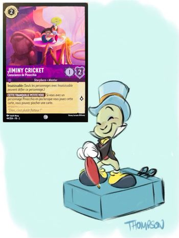 Carte Disney Lorcana Jiminy Cricket Conscience de Pinocchio 44/204 FR2