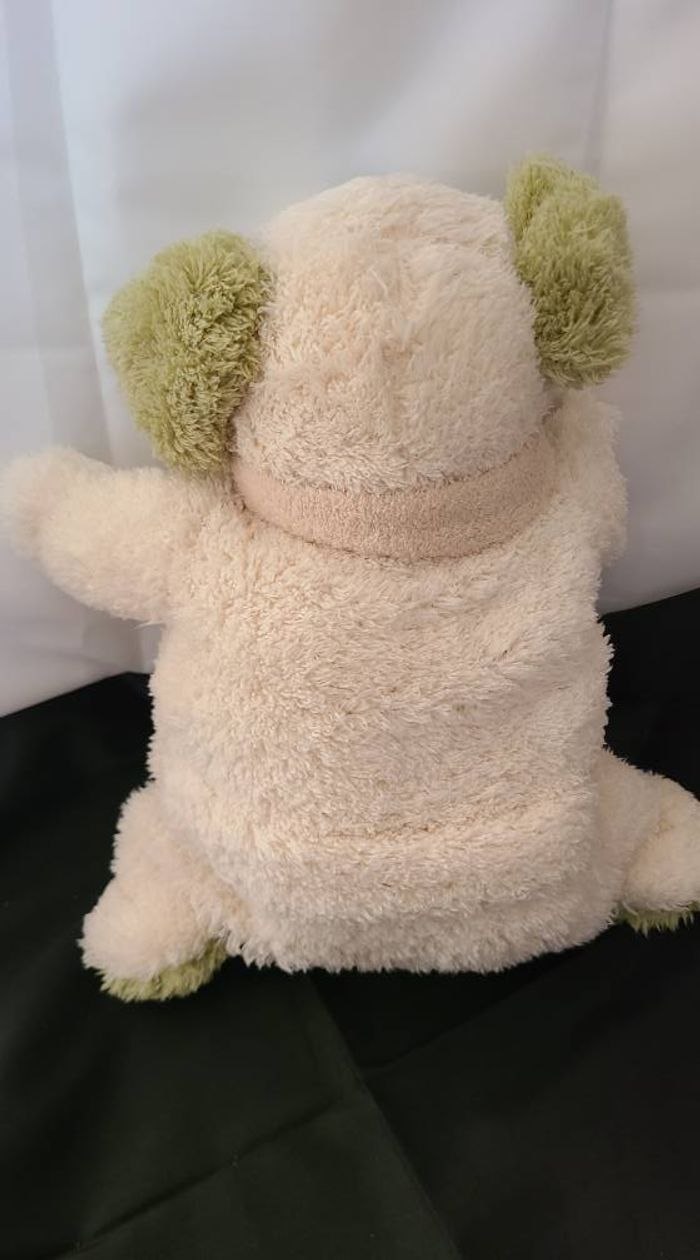 doudou chien range pyjama vert blanc echarpe pompon - photo numéro 3